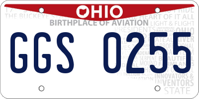 OH license plate GGS0255