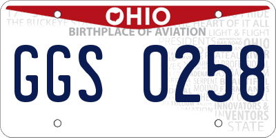 OH license plate GGS0258