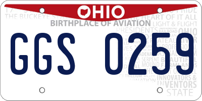 OH license plate GGS0259
