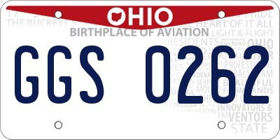 OH license plate GGS0262