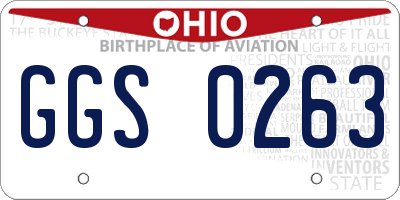 OH license plate GGS0263