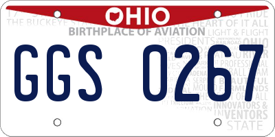 OH license plate GGS0267