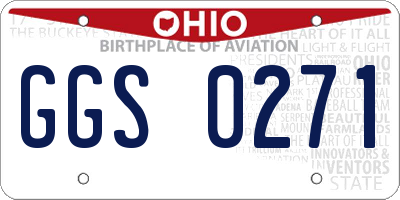 OH license plate GGS0271