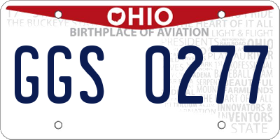 OH license plate GGS0277