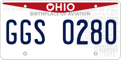 OH license plate GGS0280