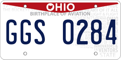OH license plate GGS0284