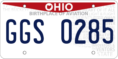 OH license plate GGS0285