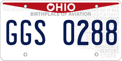 OH license plate GGS0288