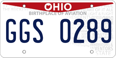 OH license plate GGS0289