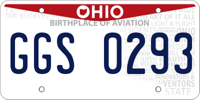 OH license plate GGS0293
