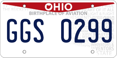 OH license plate GGS0299