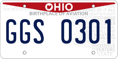 OH license plate GGS0301