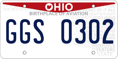 OH license plate GGS0302