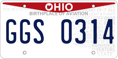 OH license plate GGS0314