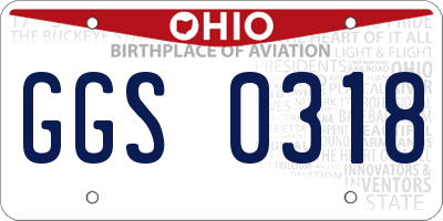 OH license plate GGS0318