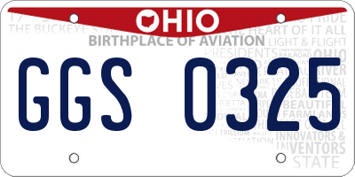 OH license plate GGS0325