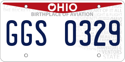 OH license plate GGS0329