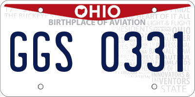 OH license plate GGS0331
