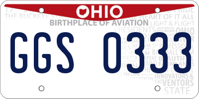 OH license plate GGS0333