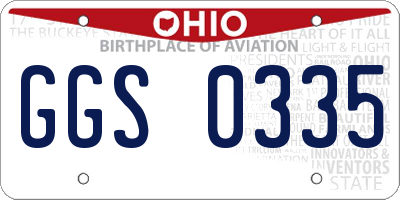 OH license plate GGS0335