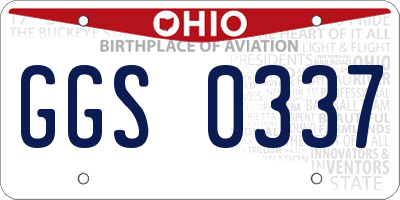 OH license plate GGS0337