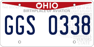 OH license plate GGS0338