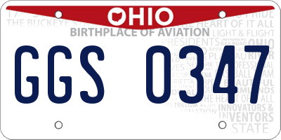 OH license plate GGS0347