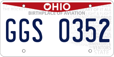 OH license plate GGS0352