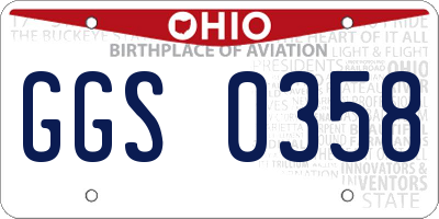 OH license plate GGS0358