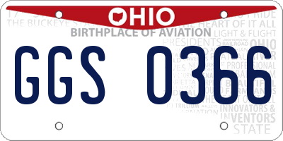 OH license plate GGS0366