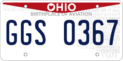 OH license plate GGS0367