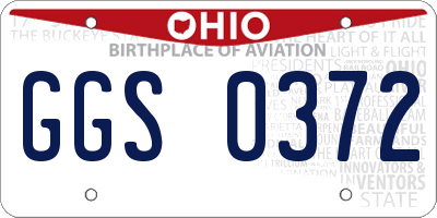 OH license plate GGS0372