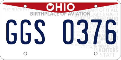 OH license plate GGS0376