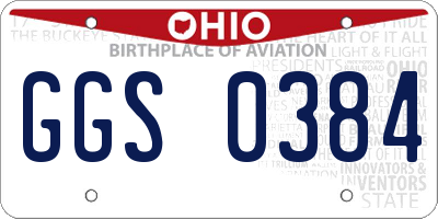 OH license plate GGS0384