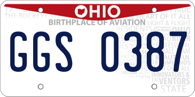 OH license plate GGS0387