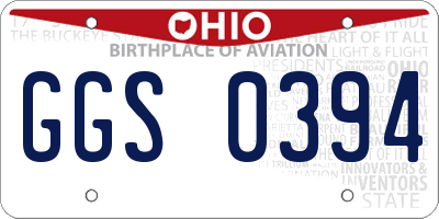 OH license plate GGS0394