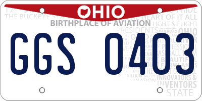 OH license plate GGS0403