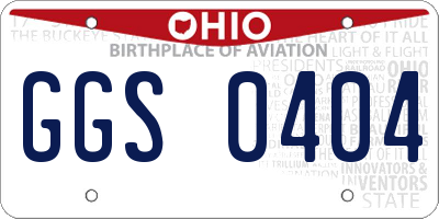 OH license plate GGS0404