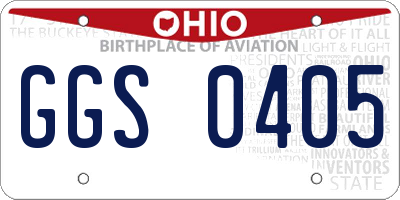 OH license plate GGS0405