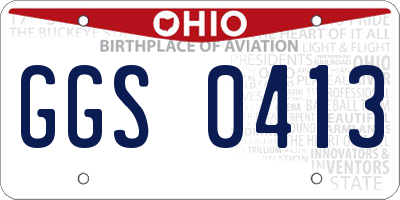 OH license plate GGS0413