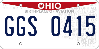 OH license plate GGS0415