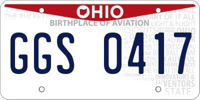 OH license plate GGS0417