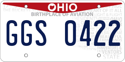 OH license plate GGS0422