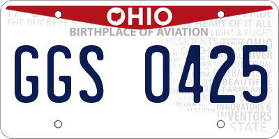 OH license plate GGS0425
