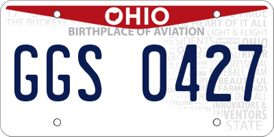 OH license plate GGS0427