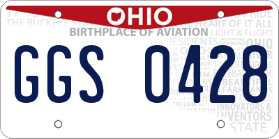 OH license plate GGS0428