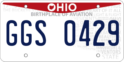 OH license plate GGS0429