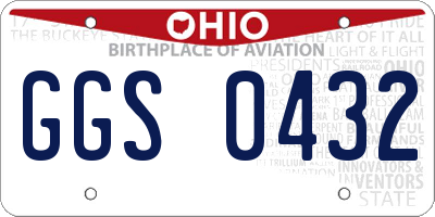 OH license plate GGS0432