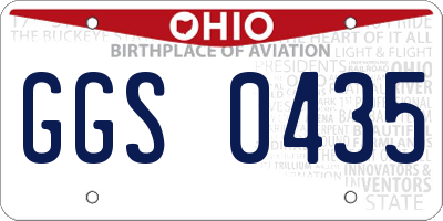 OH license plate GGS0435