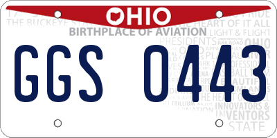 OH license plate GGS0443